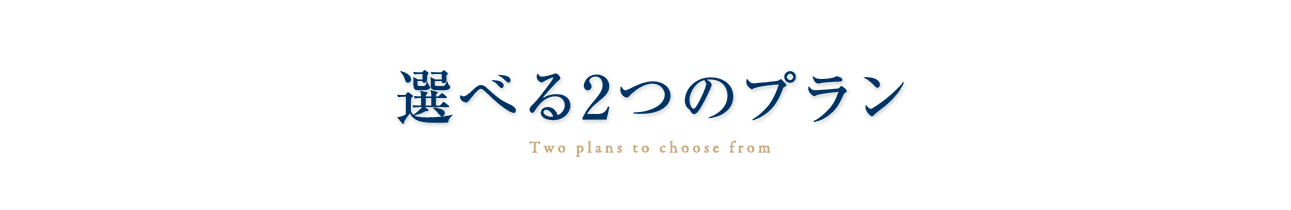 選べる2つのプラン Two plans to choose from