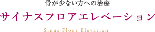 サイナスフロアエレベーション Sinus Floor Elevation